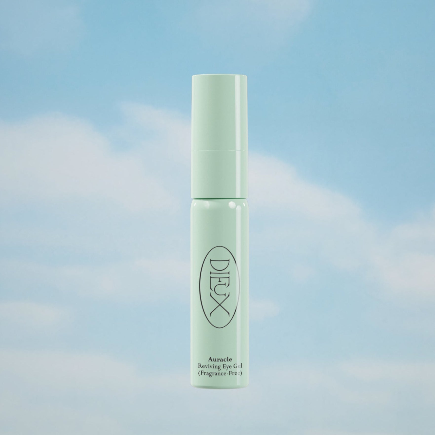 Dieux Auracle Eye Cream against Cloud Background